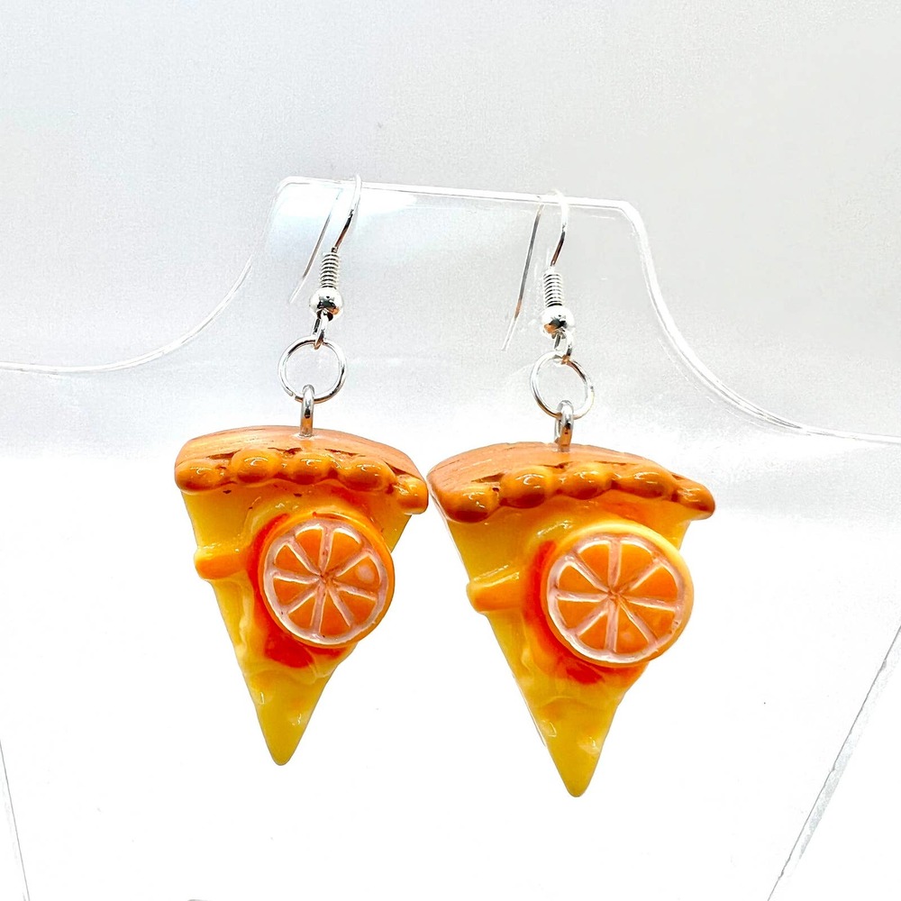 Pie Earrings - Fruit Earrings - Orange Pie - Bakery Earrings - Gifts For Bakers